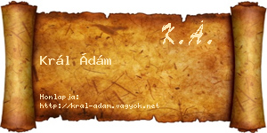 Král Ádám névjegykártya